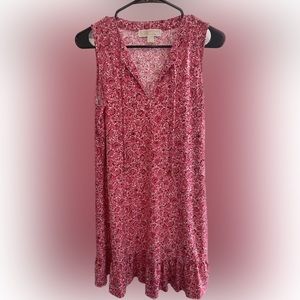 Michael Kors Paisley Red/white/Pink dress. Detailed tabs
